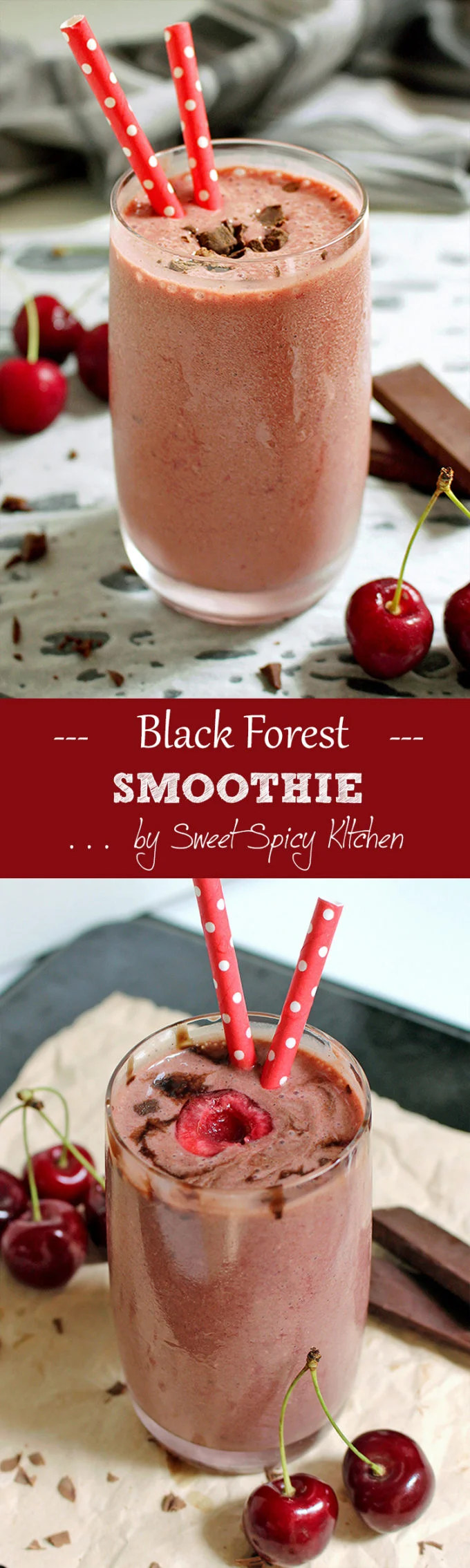 Get your fruit smoothie here.. Would you like the one with cherries and bananas? Now something even better.. Black Forest Smoothie recipe.