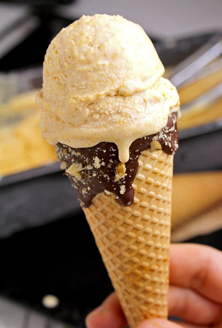 IMG_038444 Pumpkin Ice Cream in Chocolate Covered Cones