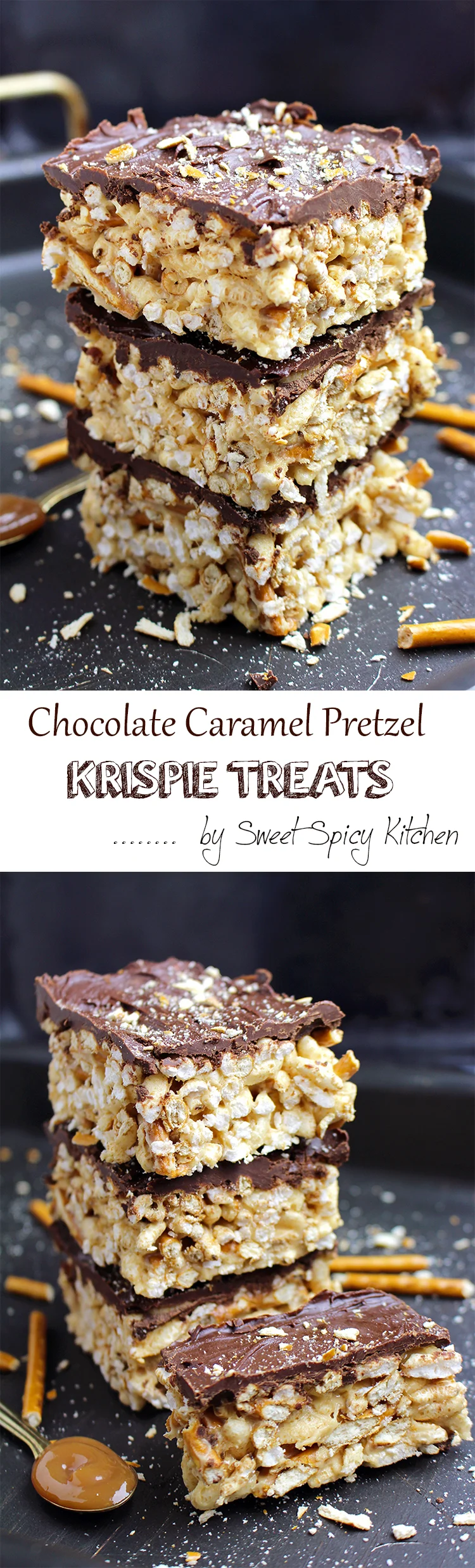 Untitled-155 Chocolate Caramel Pretzel Krispie Treats