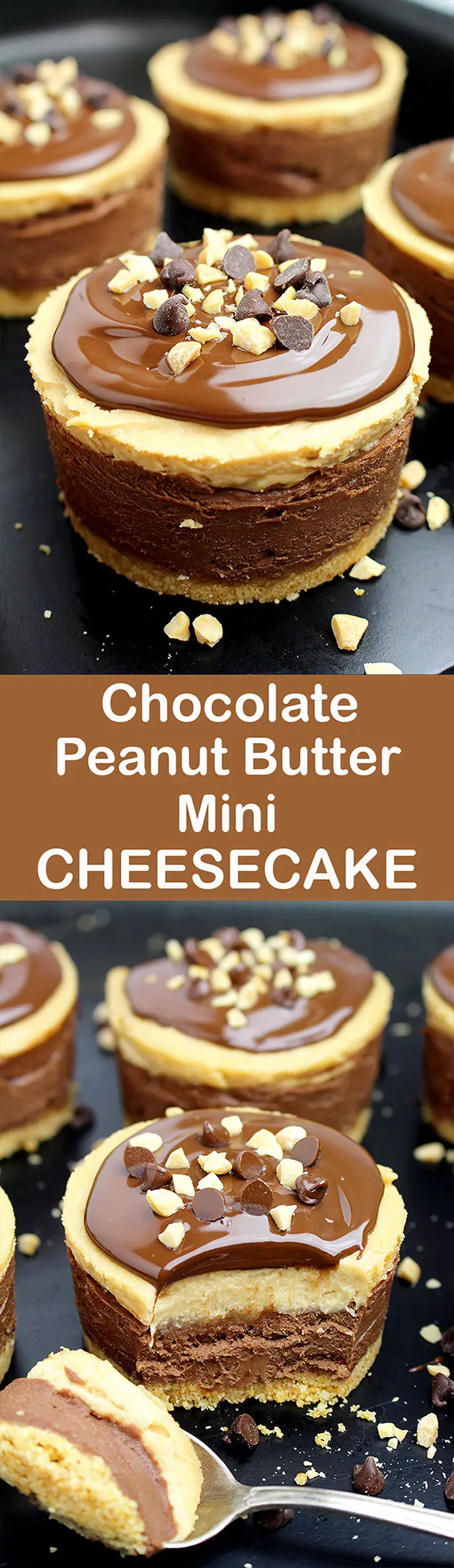 Chocolate and peanut butter, do you like this combination. If your answer is yes, we have an awesome dessert for you No Bake Chocolate Peanut Butter Mini Cheesecake.