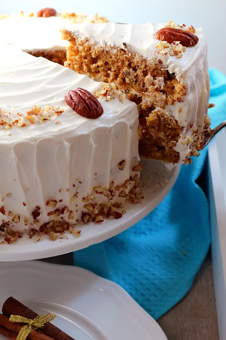 Special dessert for special occasions – Carrot Cake with Cream Cheese Frosting. This fantastic cake is perfect for Easter or some other festival.