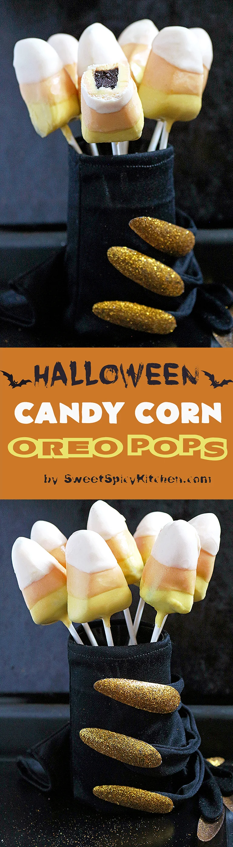 This is my recipe for Halloween. Only three ingredients are enough to make Halloween Candy Corn Oreo Pops. Super easy, no bake recipe. Are you ready for the Halloween party? October 31st is getting closer.