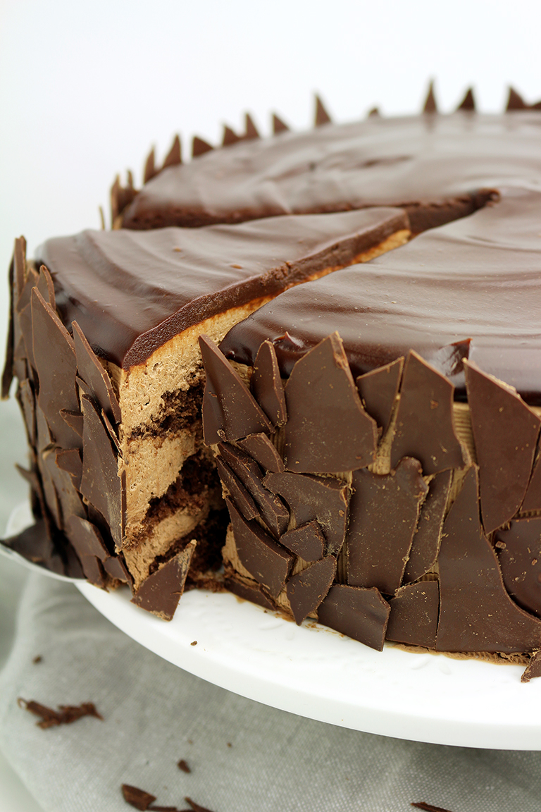 Chocolate Mousse Cake – a chocolate cake filled with chocolate mousse will be loved by all chocolate fans.
