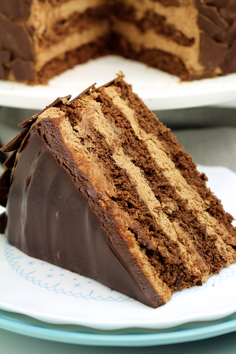 Chocolate Mousse Cake – a chocolate cake filled with chocolate mousse will be loved by all chocolate fans. My son is one of them and this cake has been made especially for him.