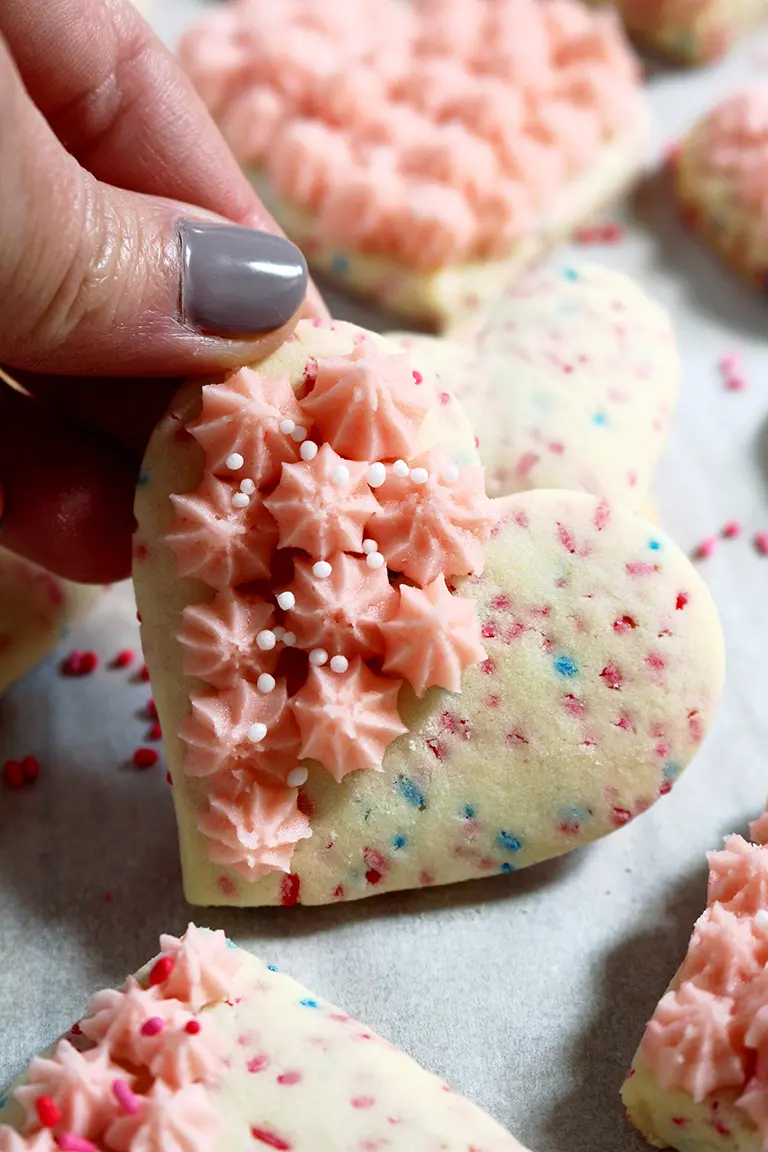 Valentine’s Sugar Cookies with Vanilla Buttercream Frosting