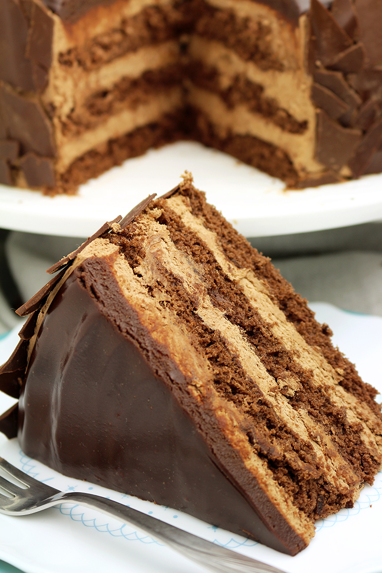 Chocolate Mousse Cake - a chocolate cake filled with chocolate mousse will be loved by all chocolate fans.