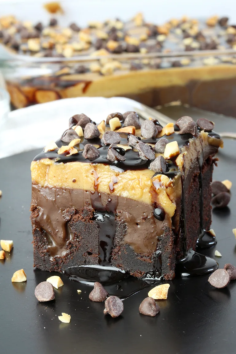 Here is the recipe for perfectly tasty Peanut Butter Chocolate Poke Cake. It takes a special place in my cookbook