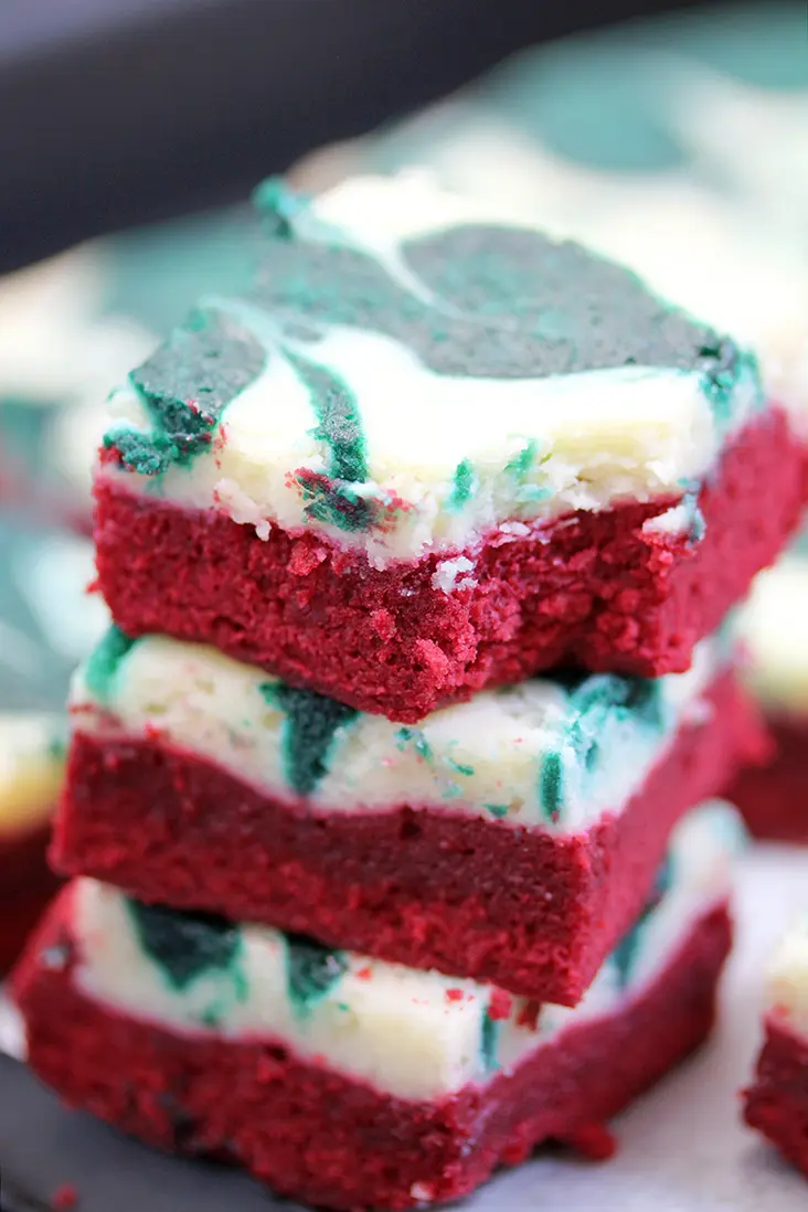 Christmas Cheesecake Swirl Brownies