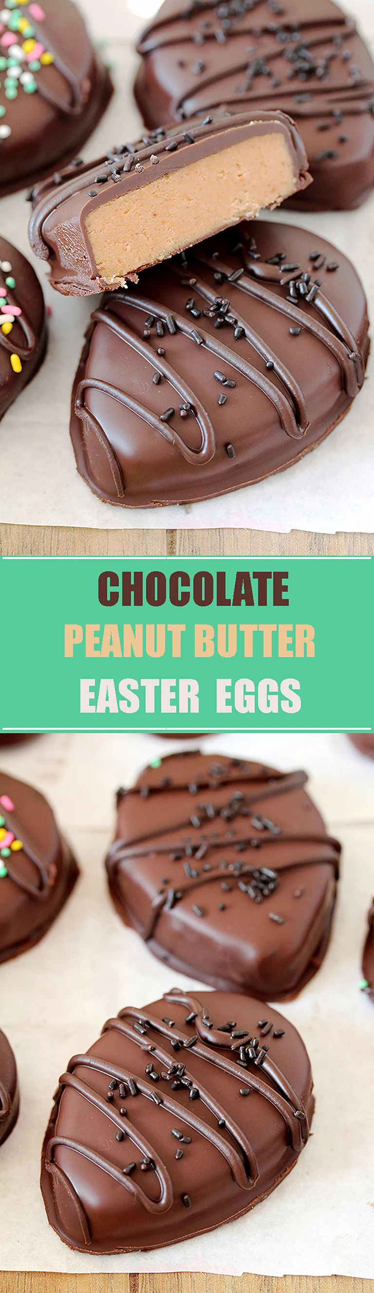 Chocolate Peanut Butter Eggs – easy homemade egg – shaped candies, made of peanut butter and covered with chocolate, just perfect for Easter.