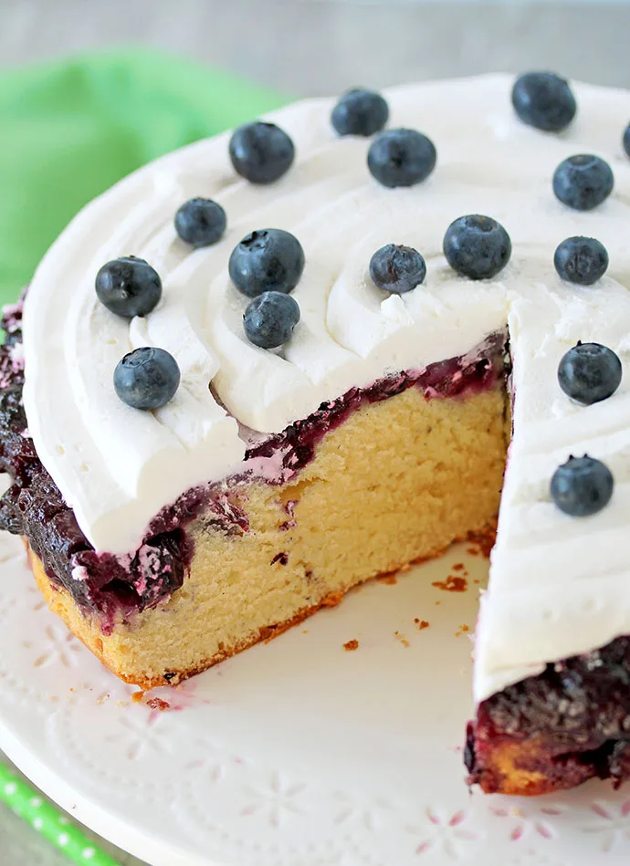 Easy Homemade Blueberry Upside Down Cake is incredibly moist and flavorful dessert, but it could be great breakfast, too. 