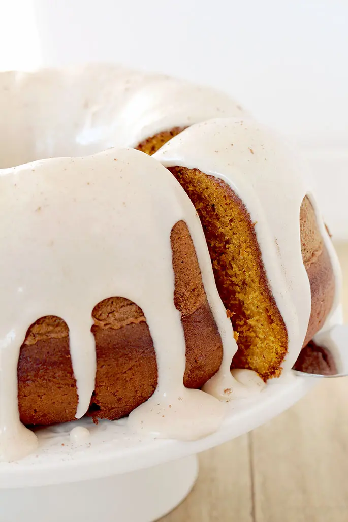 Cinnamon Roll Pumpkin Bundt Cake - Picky Palate