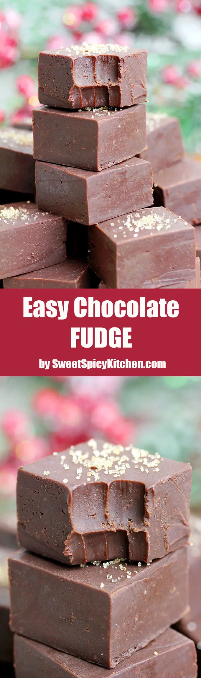 Easy Chocolate Fudge Recipe – this creamy chocolate fudge that is made of only four ingredients in 10 minutes time is a perfect holiday treat