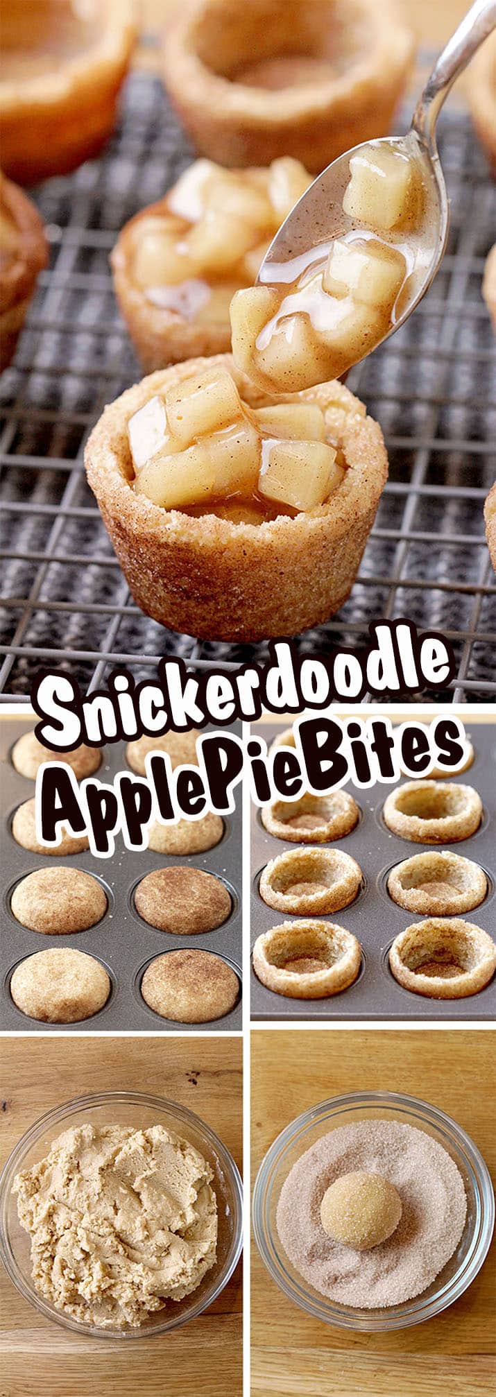 Snickerdoodle Apple Pie Bites – snickerdoodle mini cups filled with homemade apple pie filling are perfect small bites that you will love. I like to prepare them for holidays because they look fancy on a holiday dessert plate and everyone loves their amazing taste. 