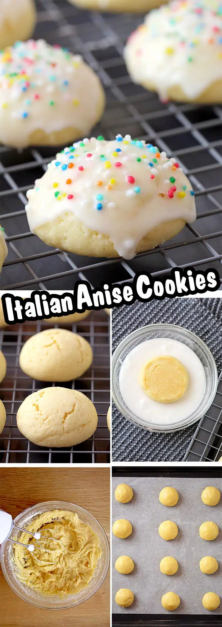 Italian Anise Cookies – soft cookies with sugar frosting and sprinkles simply melt in your mouth. These simple and very tasty holiday cookies are a perfect choice for Christmas and a great addition to your holiday cookie plate. 