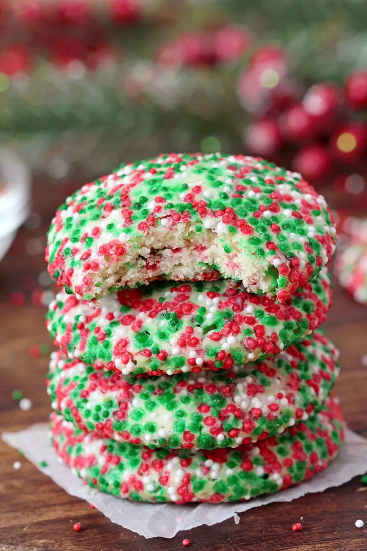 Christmas Cheesecake Cookies – cookies with cream cheese and nonpareil sprinkles decorated in Christmas colors are delicious, quick and easy to prepare. Since the Christmas baking season is going on, we are tasting different cookies that are going to be part of our Christmas desserts this year.