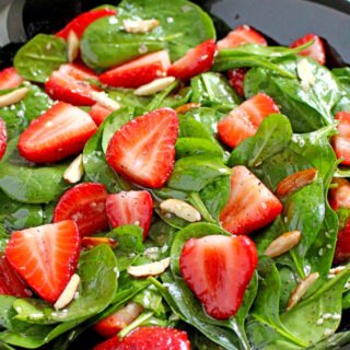 Quick and Easy Strawberry Spinach Almond Salad a great refreshing salad for these spring/summer days..