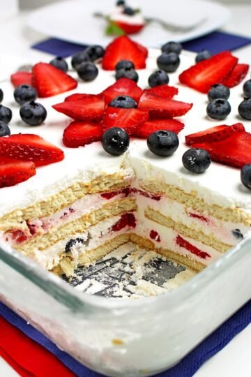 Strawberry Blueberry Icebox Cake