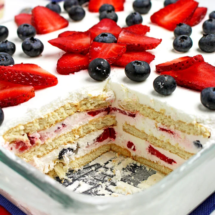 Strawberry Blueberry Icebox Cake