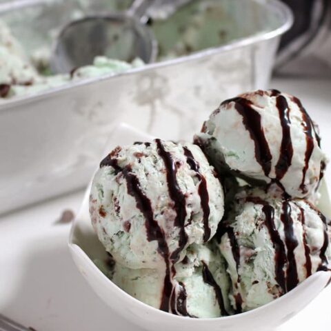 Easy summer dessert recipe – Homemade Mint Chocolate Chip Ice Cream… One of those moments when we are all children.. ♥