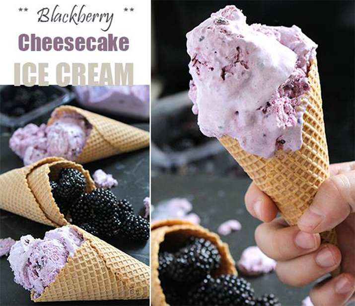Delicious Blackberry Cheesecake Ice Cream cool and refreshing dessert perfect for hot summer days