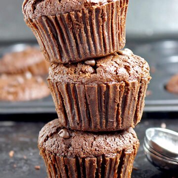 Calling out for all of the chocoholics! Chocoholic Chocolate Chip Muffins recipe.. for complete chocolate pleasure, these muffins are a chocolate-lover’s dream