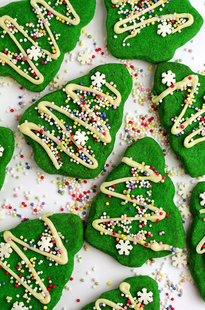 Christmas Tree Mint Cookies - Sweet Spicy Kitchen