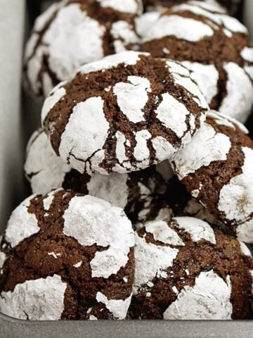 Christmas Chocolate Crinkle Cookies