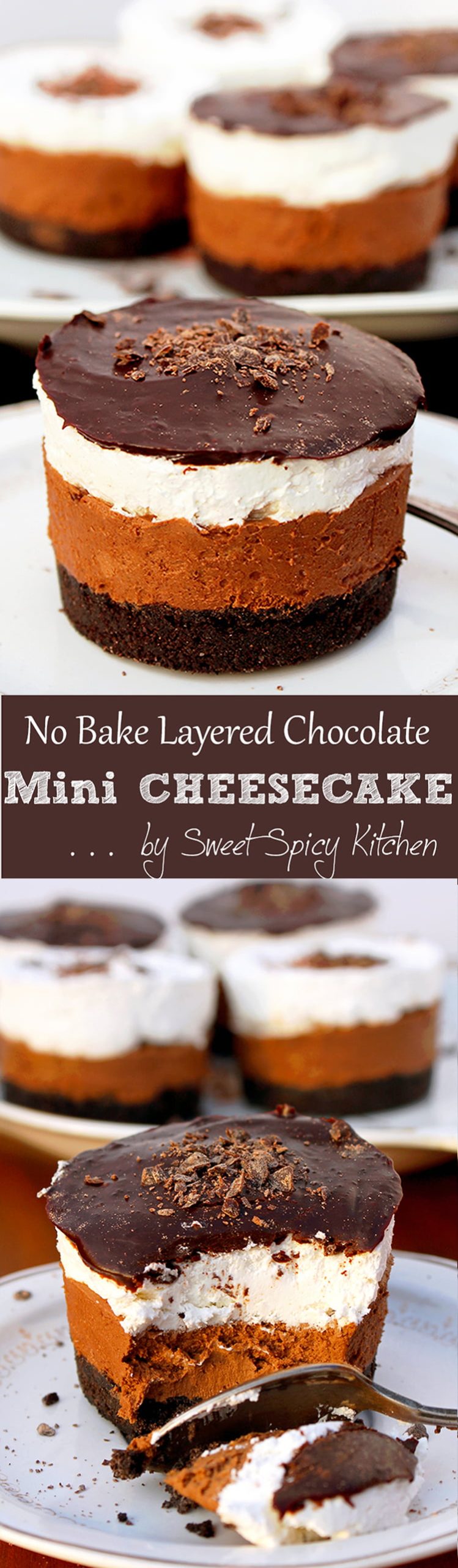 No Bake Layered Chocolate Mini Cheesecake No Bake Layered Chocolate Mini Cheesecake