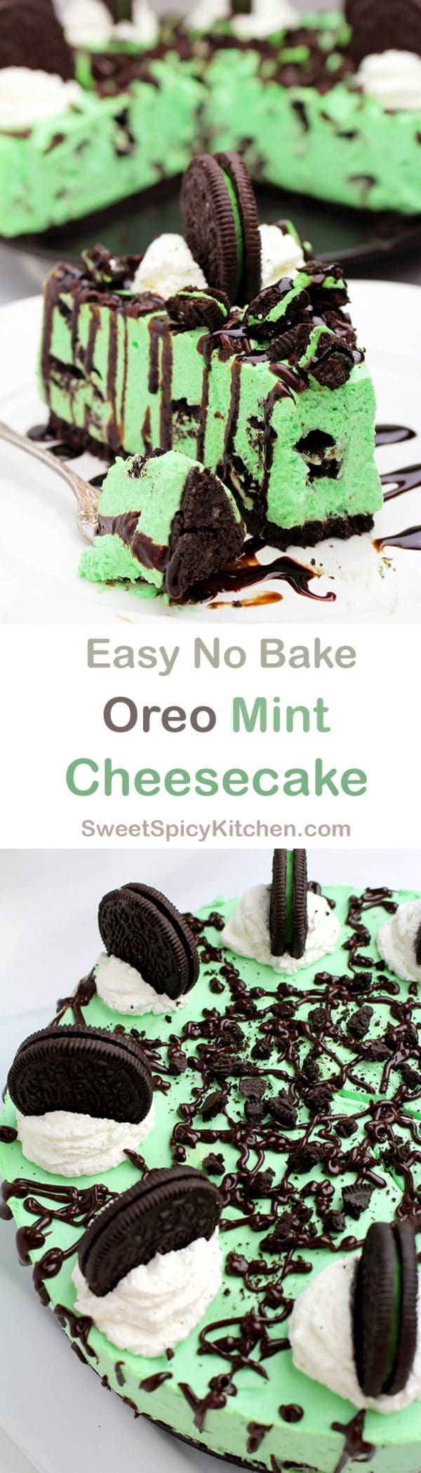 Easy No Bake Oreo Mint Cheesecake Easy No Bake Oreo Mint Cheesecake