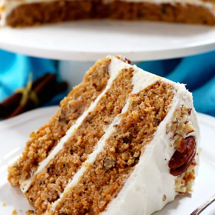 Special dessert for special occasions – Carrot Cake with Cream Cheese Frosting. This fantastic cake is perfect for Easter or some other festival.