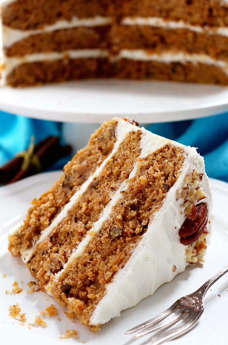 Special dessert for special occasions – Carrot Cake with Cream Cheese Frosting. This fantastic cake is perfect for Easter or some other festival.