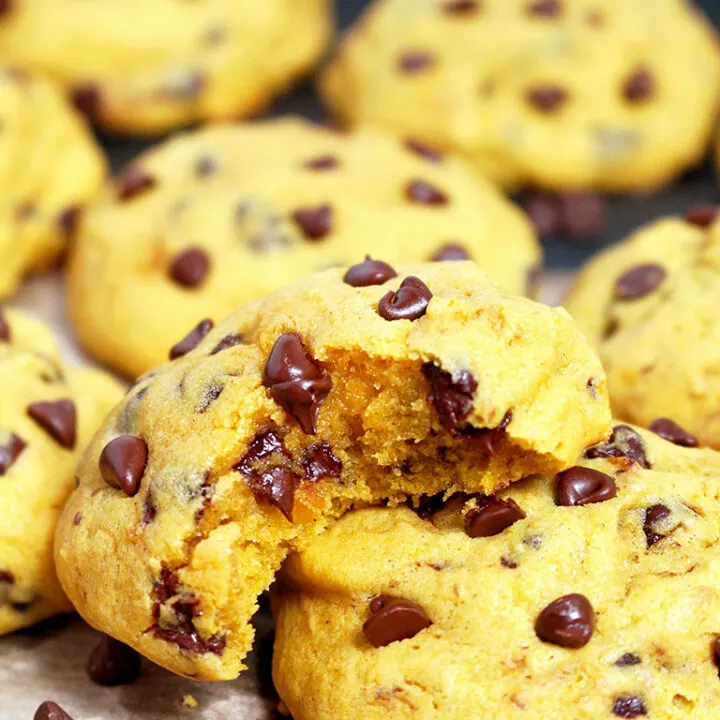 Soft Chocolate Chip Pumpkin Cookies