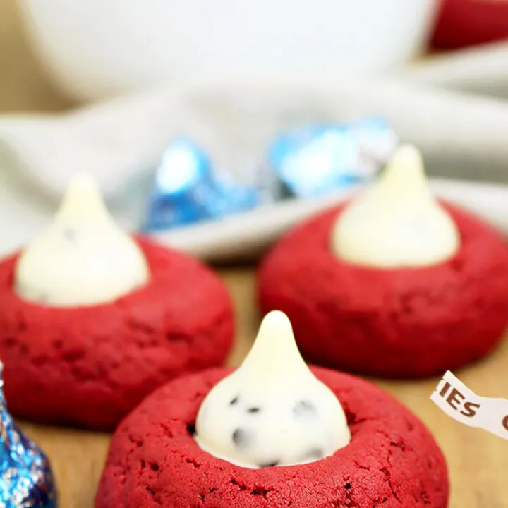 Holiday Red Velvet Kiss Cookies