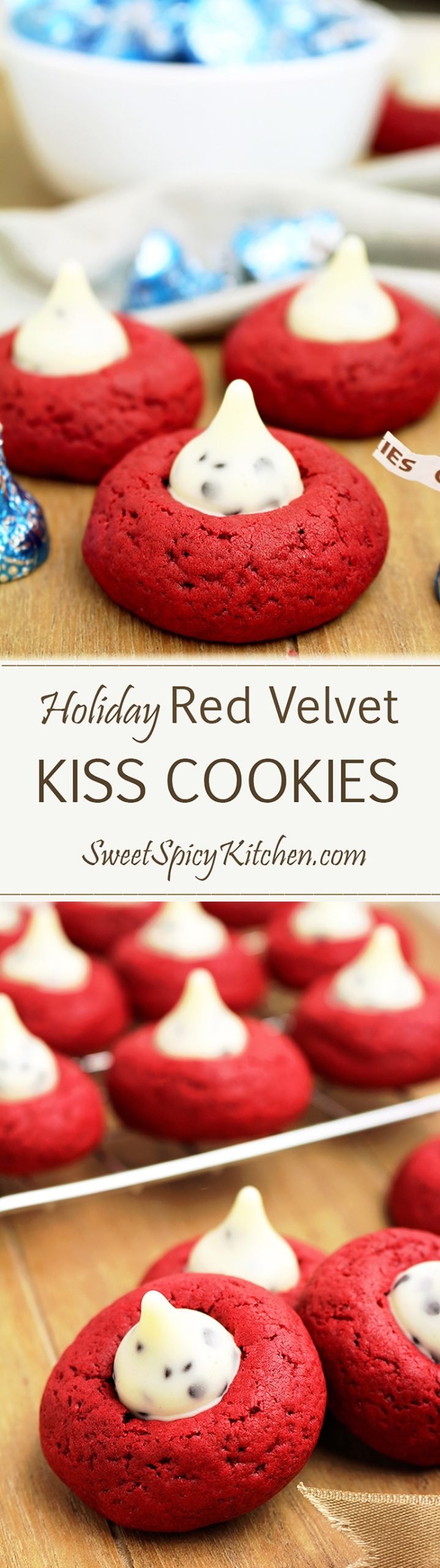 Holiday Red Velvet Kiss Cookies