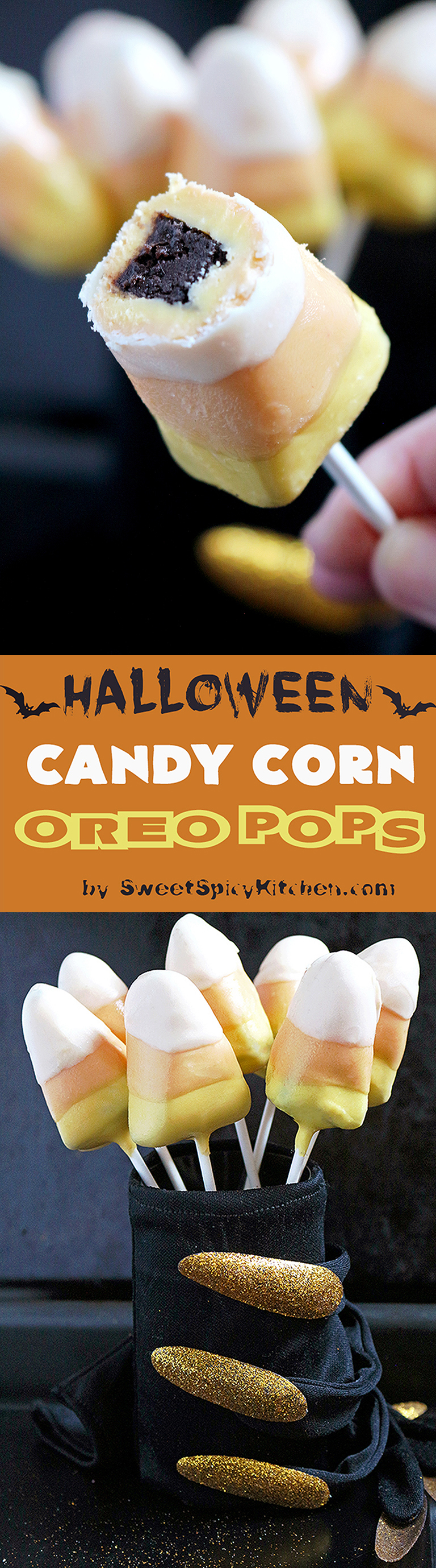 This is my recipe for Halloween. Only three ingredients are enough to make Halloween Candy Corn Oreo Pops. Super easy, no bake recipe.