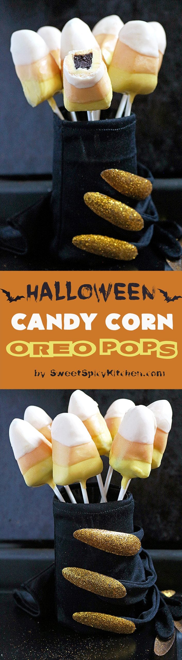 This is my recipe for Halloween. Only three ingredients are enough to make Halloween Candy Corn Oreo Pops. Super easy, no bake recipe. Are you ready for the Halloween party? October 31st is getting closer.