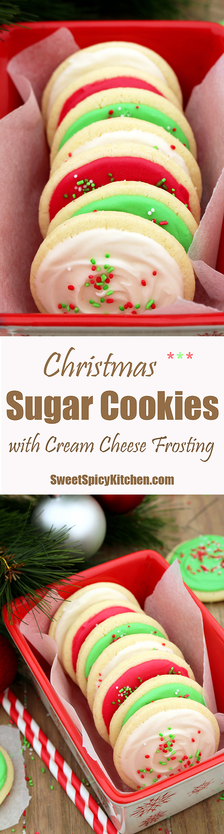 Christmas Sugar Cookies with Cream Cheese Frosting are perfect for the upcoming holiday – Christmas, especially for those who like sugar cookies on their Christmas plates
