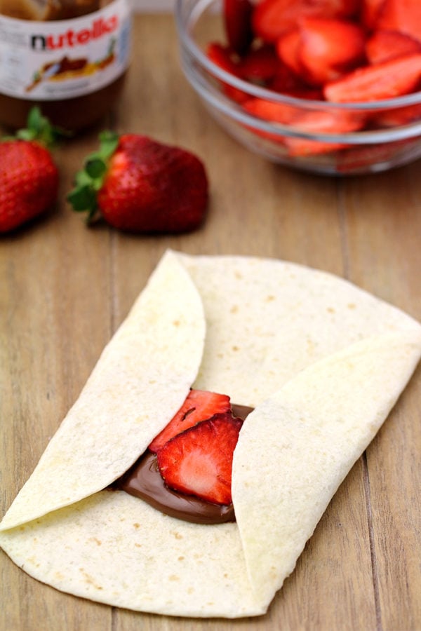 Easy Strawberry Nutella Chimichangas