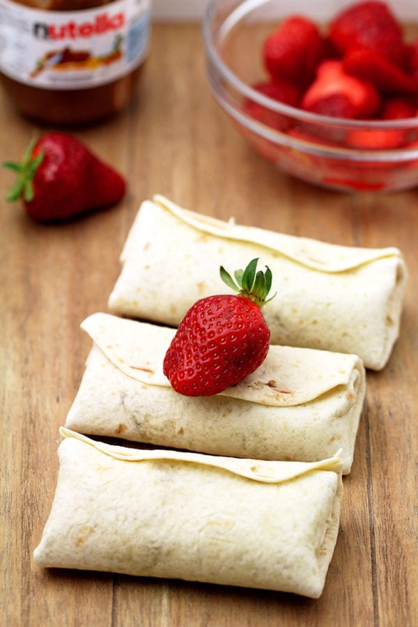 Strawberry and Nutella – I like this combination, especially when they are wrapped in tortilla, fried and covered with sugar and cinnamon.