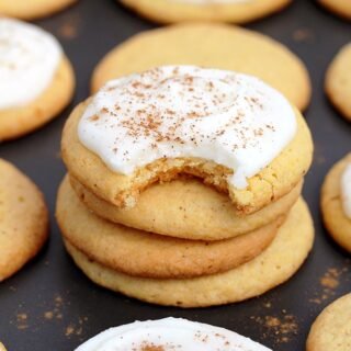 Pumpkin Sugar Cookies with Cream Cheese Frosting