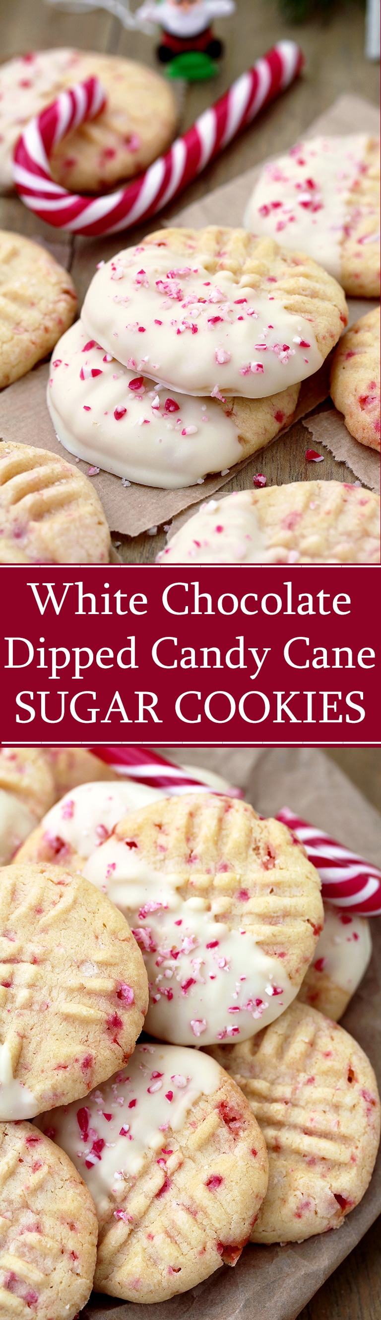 White Chocolate Dipped Candy Cane Sugar Cookies – delicious sugar cookies, just perfect for Christmas. They are easy to make and melt in your mouth. HO HO HO.. Christmas is coming and that makes me so happy.