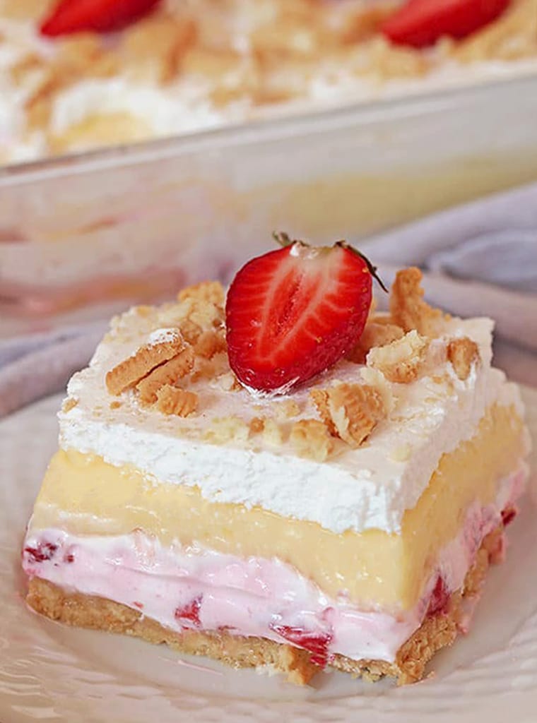 No Bake Strawberry Lush | Sweet Spicy Kitchen