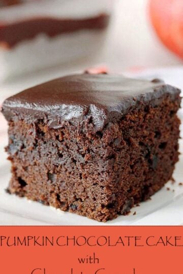 Easy Chocolate Pumpkin Cake With Chocolate Ganache - this extra moist chocolate, pumpkin cake, topped with chocolate ganache is a perfect fall treat. It´s so easy and quick to prepare, you don´t need a mixer and its taste is fantastic. Everyone who tried it were amazed, because it´s really special.