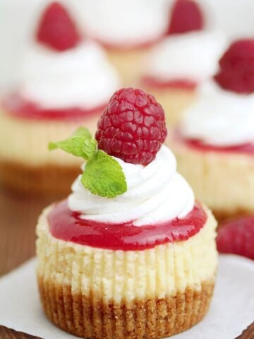 Raspberry Mini Cheesecakes