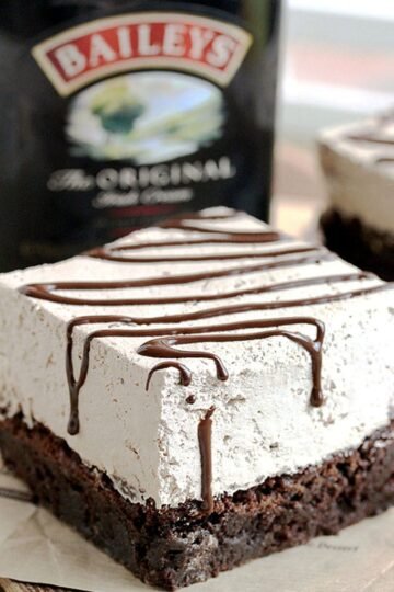 Baileys Chocolate Mousse Brownies have a brownie layer as a base that is followed by a layer of Baileys Chocolate Mousse and it's all in one dessert. It is very delicious, easy to make and it's perfect for St Patrick's Day.