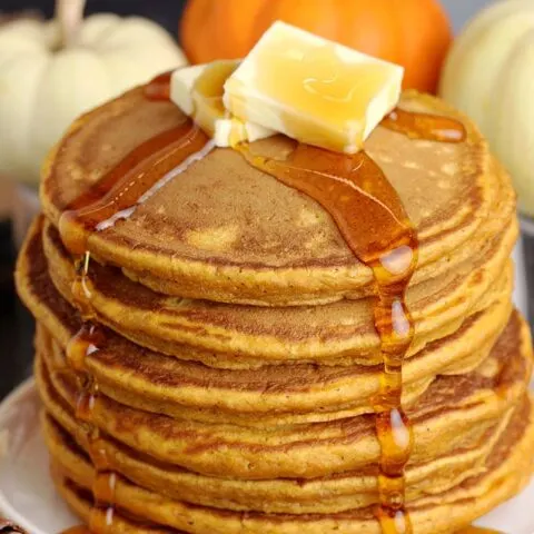 Pumpkin Pancakes is a recipe for our favorite soft and fluffy pumpkin pancakes, that combined with maple syrup and butter are our favorite fall breakfast. They are so quick and easy to prepare and their taste is amazing.