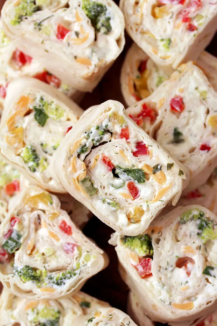 Vegetable Tortilla Roll Ups A Quick And Easy Party Appetizer