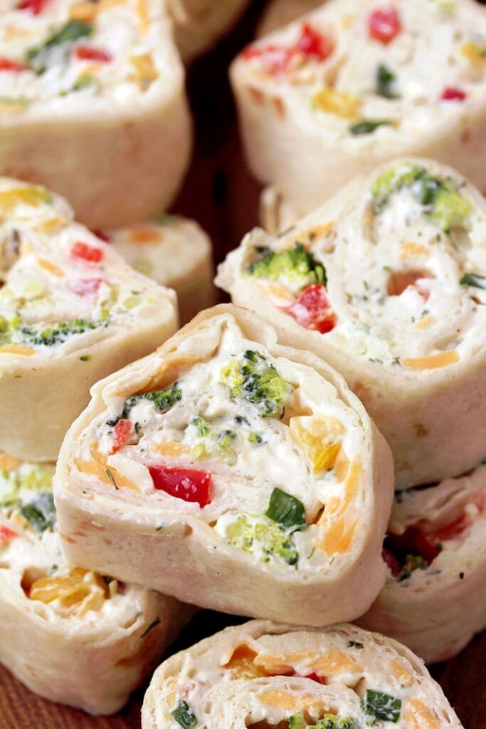 Vegetable Tortilla Roll Ups a quick and easy party appetizer