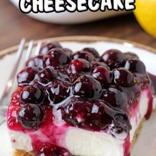 No Bake Blueberry Cheesecake – is a delicious dessert made with a buttery graham cracker crust, no bake cheesecake filling, topped with homemade blueberry sauce. Crusty base, cream filling and fruit topping – three different flavors and textures make a perfect combination.