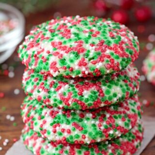 Christmas Cheesecake Cookies – cookies with cream cheese and nonpareil sprinkles decorated in Christmas colors are delicious, quick and easy to prepare. Since the Christmas baking season is going on, we are tasting different cookies that are going to be part of our Christmas desserts this year.